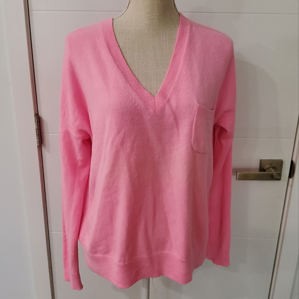 J.Crew Light Pink V-Neck Boxy Sweater